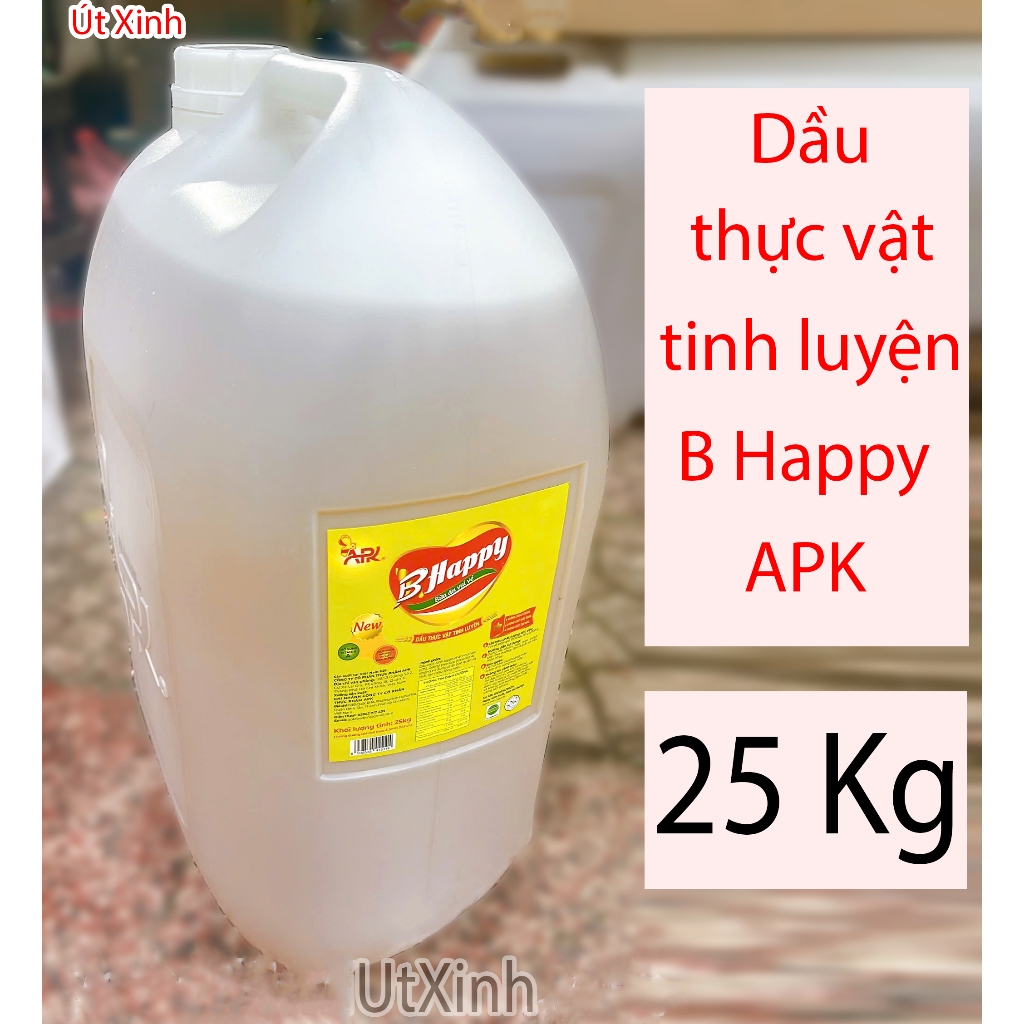 DẦU THỰC VẬT TINH LUYỆN BHAPPY APK 25KG – DẦU ĂN CAN 30 LÍT