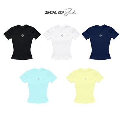 Áo Thun Nữ Ôm Body In Đính Đá BlingLogo Vải 100% Cotton Thoáng Mát - TS47