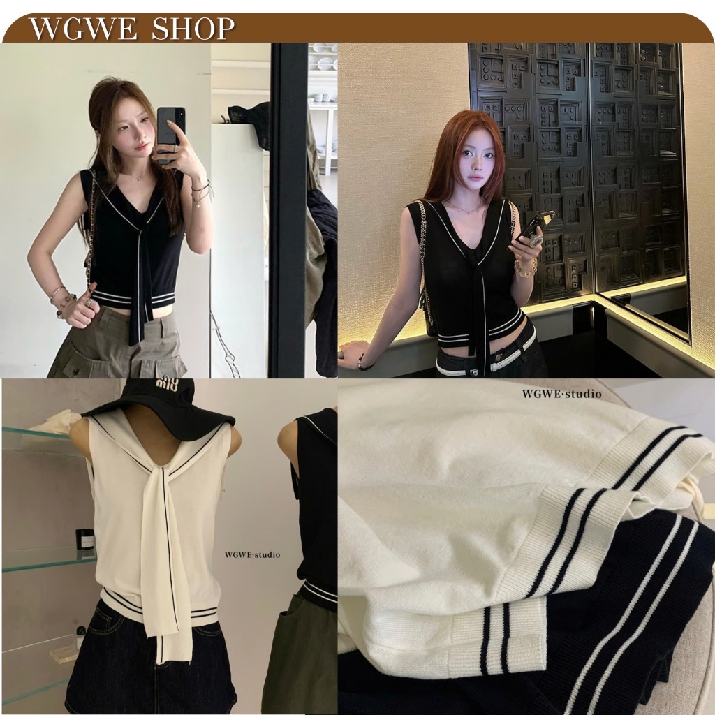 Áo Len Nữ WGWE 9255 Mongtoghi – Sát Nách Phối Khăn, Basic Dễ Phối