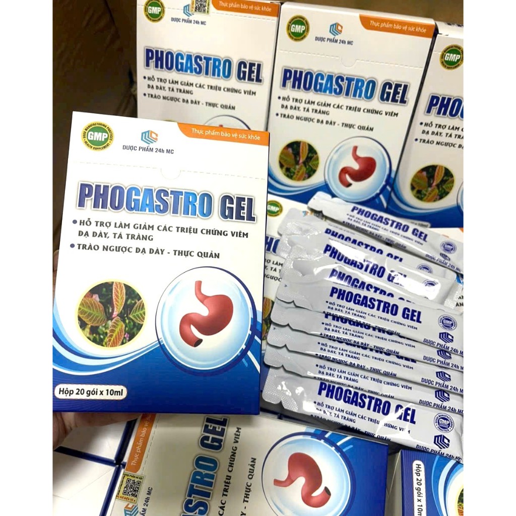 Gel Dạ dày phogastro gel giup giảm viêm loét dạ dày tá tràng viên đau dạ dày, hành tá tràng, trào ng
