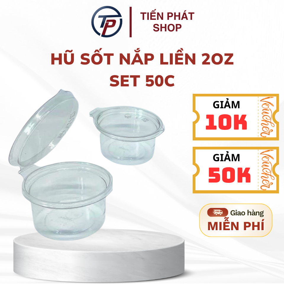 [COMBO 200c] Hũ Nhựa Đựng Sốt 2oz – Hộp Đựng Nước Chấm Có Nắp Kín, Nhựa Trong Suốt, An Toàn Thực Phẩm