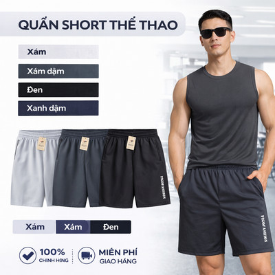 Quần short thể thao nam SPMQCT02 mặc nhà chất dù co giãn, thoáng mát - PigoFashion
