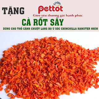 100g gam Cà rốt rau củ sấy đồ ăn vặt dành cho thỏ sóc chuột lang hamster chinchila - Pettot
