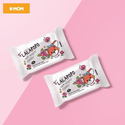 Khăn ướt thuần chay Lalapopo K-Mom Hàn Quốc cao cấp, gói 20c, an toàn tuyệt đối cho bé từ sơ sinh