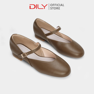 Giày búp bê DILY thiết kế tối giản mũi tròn trẻ trung, gót vuông cao 2cm DL0626