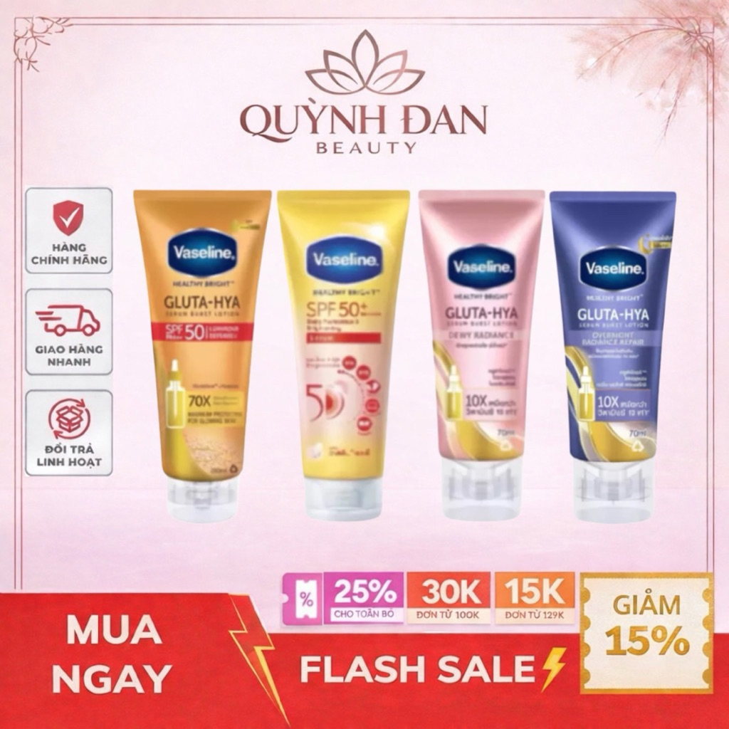 Serum Dưỡng Thể Chống Nắng Vaseline SPF50+ 70ml Dưỡng Sáng Da