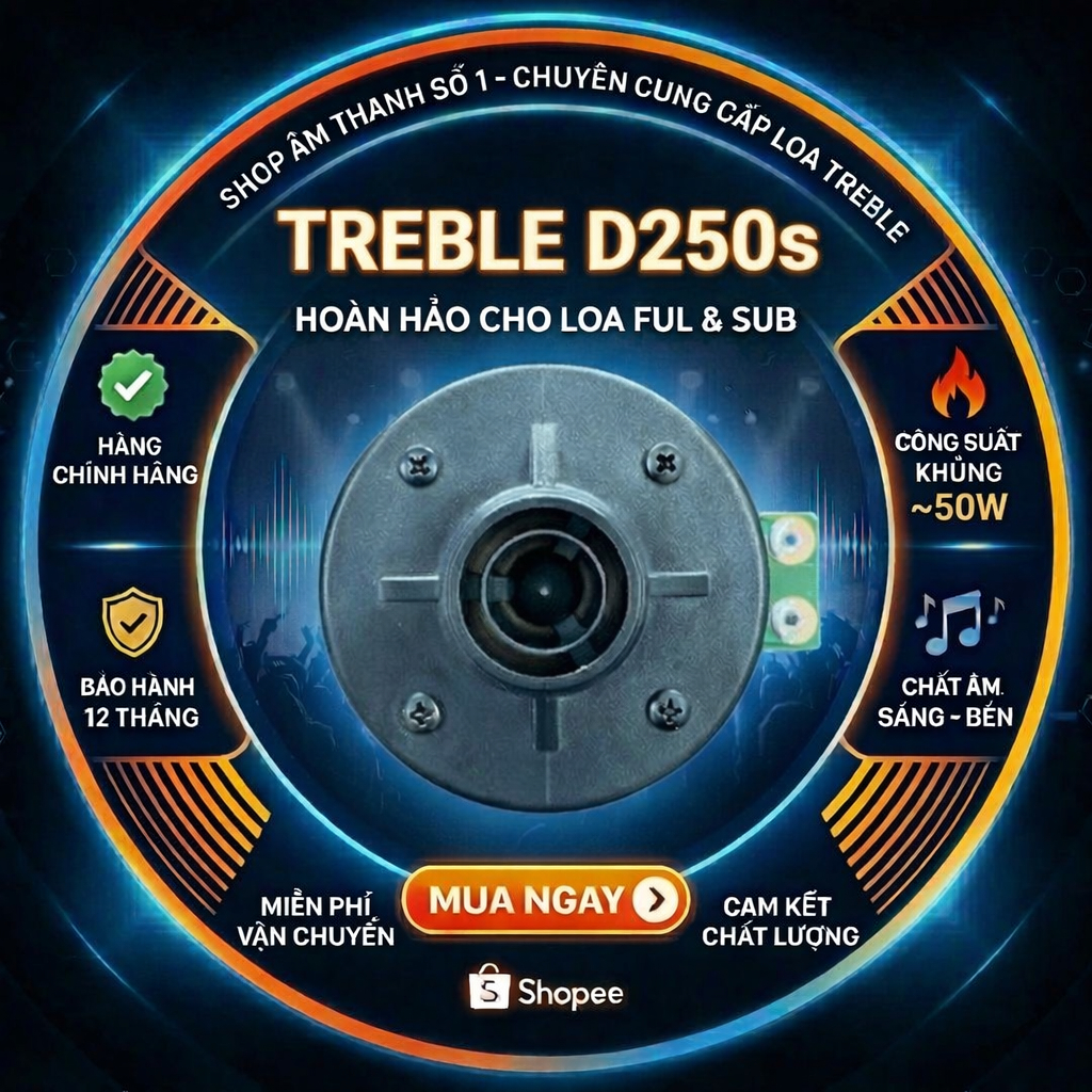 Treble kèn 250 nhập khẩu cực hay dùng cho mọi loại Loa Kéo.(Coild khi đóng gói…