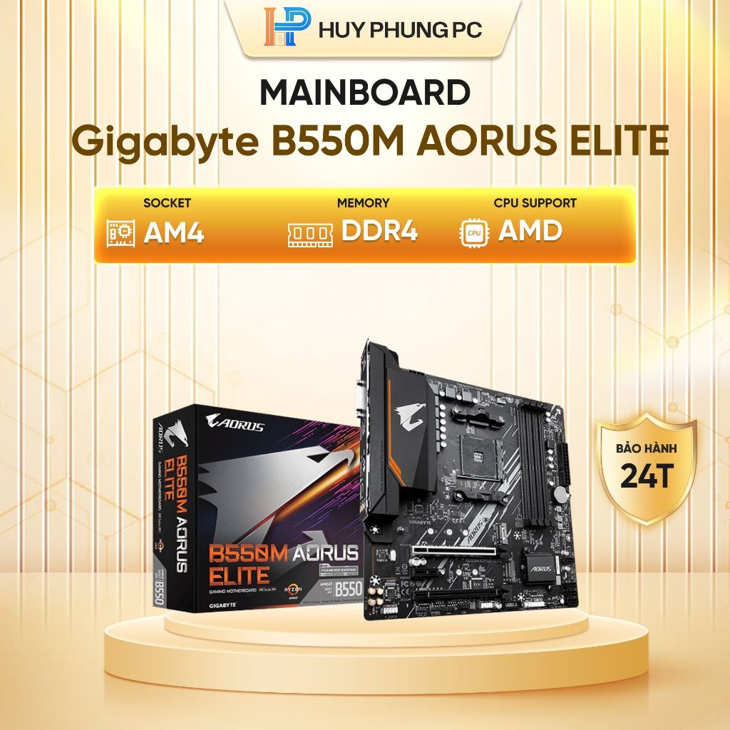 Bo mạch chủ Mainboard Gigabyte B550M AORUS ELITE |Mainboard Gigabyte B550 AORUS ELITE | AM4 |AMD new