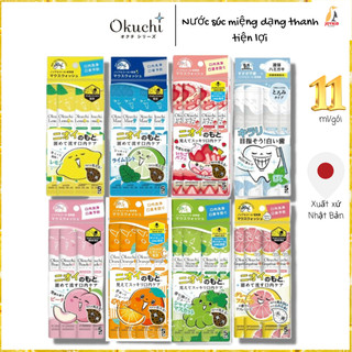Nước súc miệng dạng thanh/bỏ túi Okuchi Nhật Bản bạc hà/bưởi/chanh/nho/dâu/đào/táo 11ml/gói