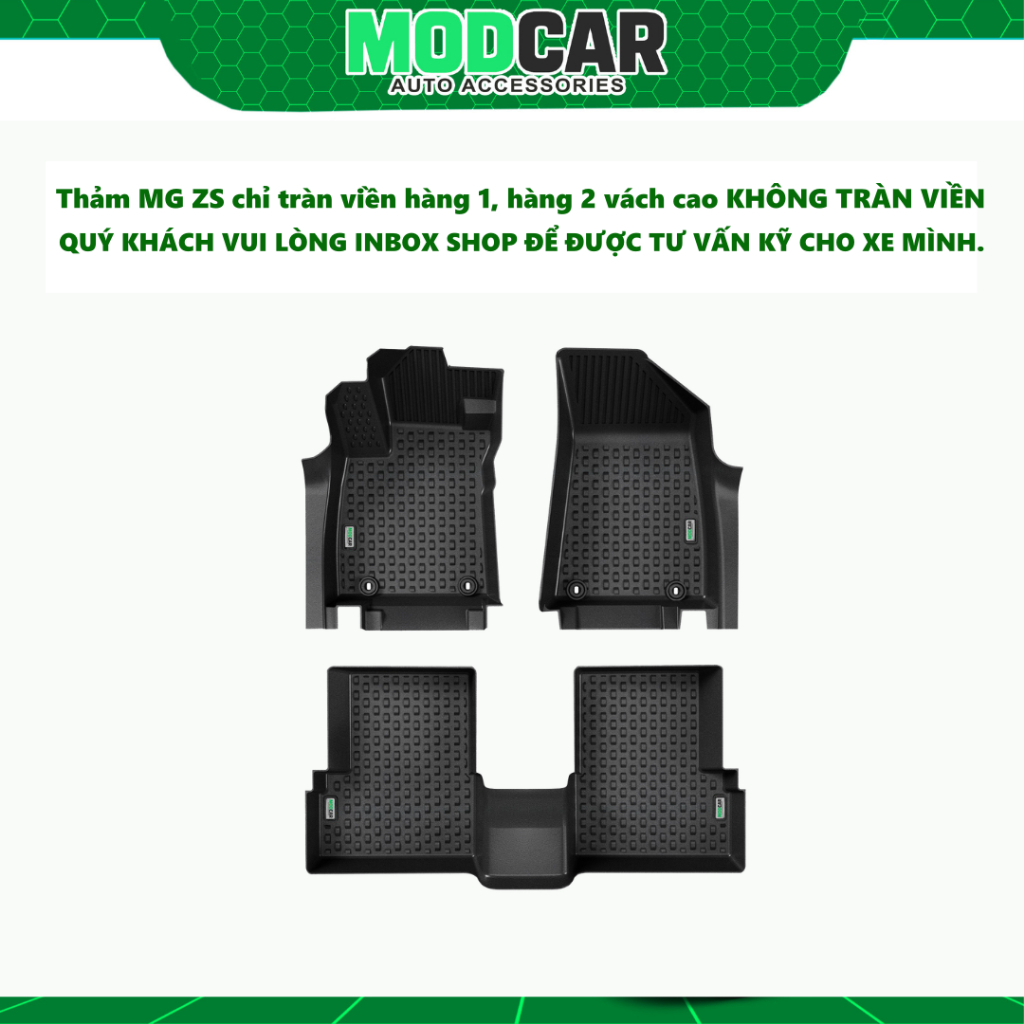 [TẶNG RỐI] Thảm Lót Sàn Xe MG ZS (2022 - Hiện tại) - Modcar - Nhựa TPE không mùi, tràn viền