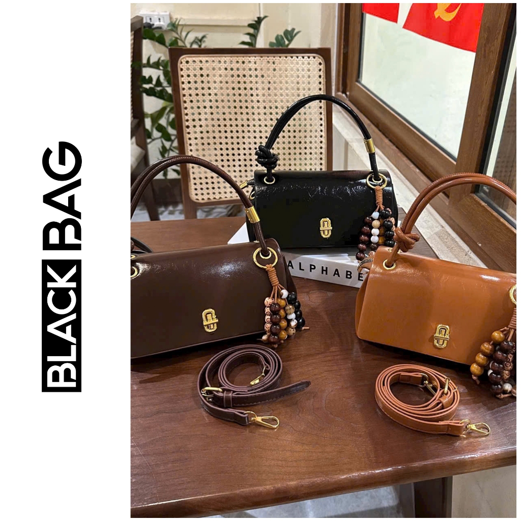 Giỏ xách ρεdrθ treo hạt • Size 20 ♦Black Bag Vn #2457