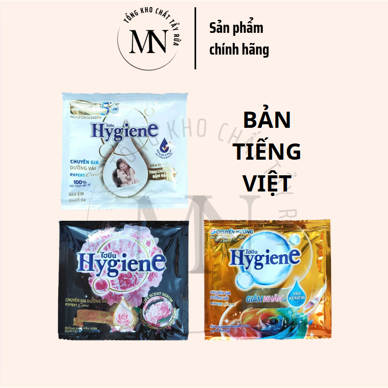 [HYGIENE] COMBO 24 GÓI Nước xả vải đậm đặc Hygiene Expert Care gói 20ml - Bản Tiếng Việt