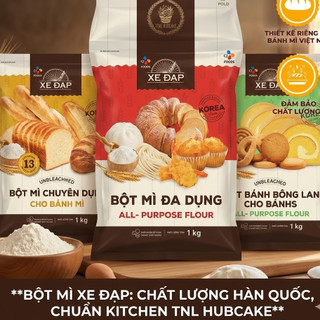 Bột mì CJ Foods - Bột mì xe đạp Hàn Quốc túi 1kg tiện dụng, cao cấp