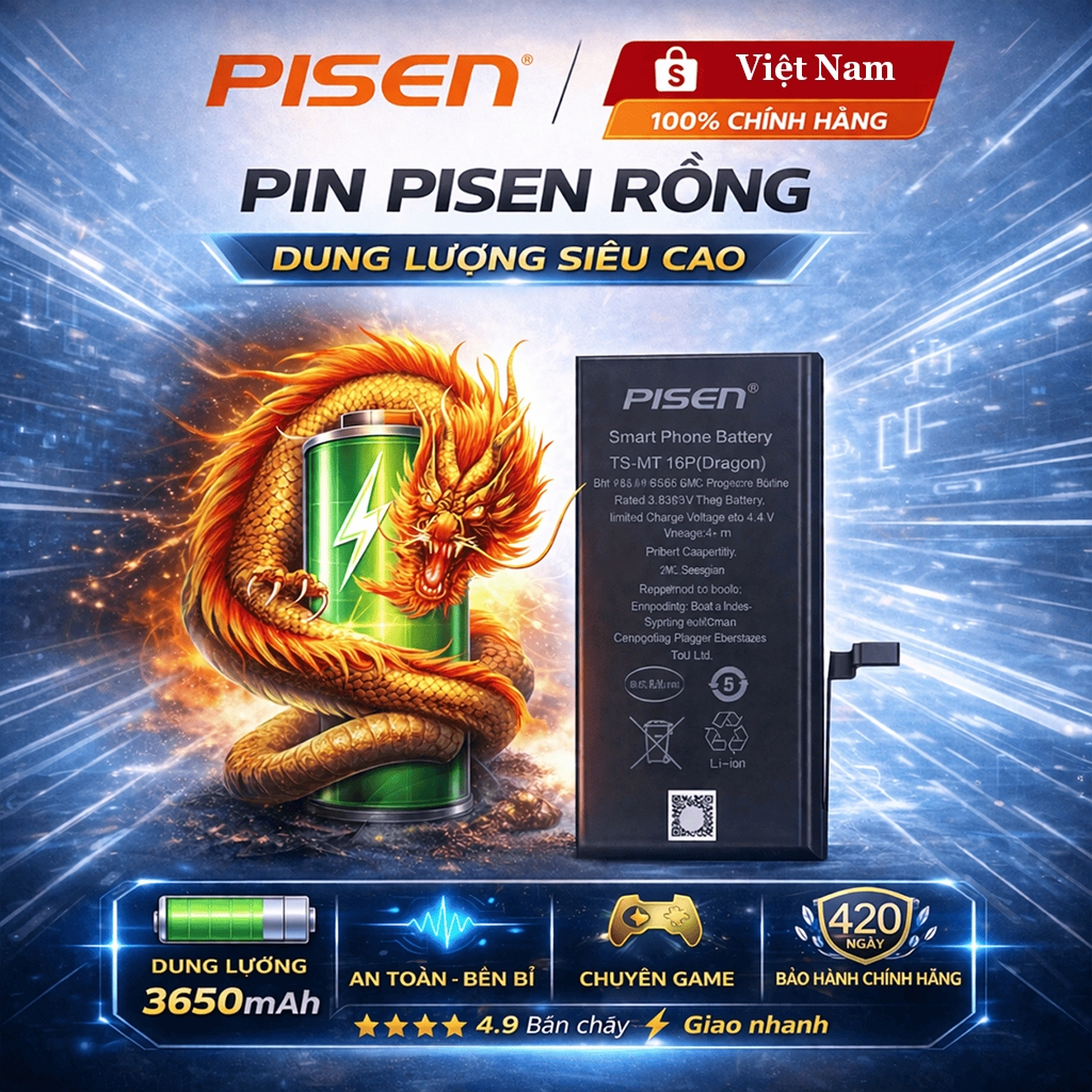 [Hỏa tốc] Pin Pisen Rồng Dragon Dung Lượng Siêu Cao - Chính Hãng Pisen Việt Nam Bảo Hành 420 Ngày