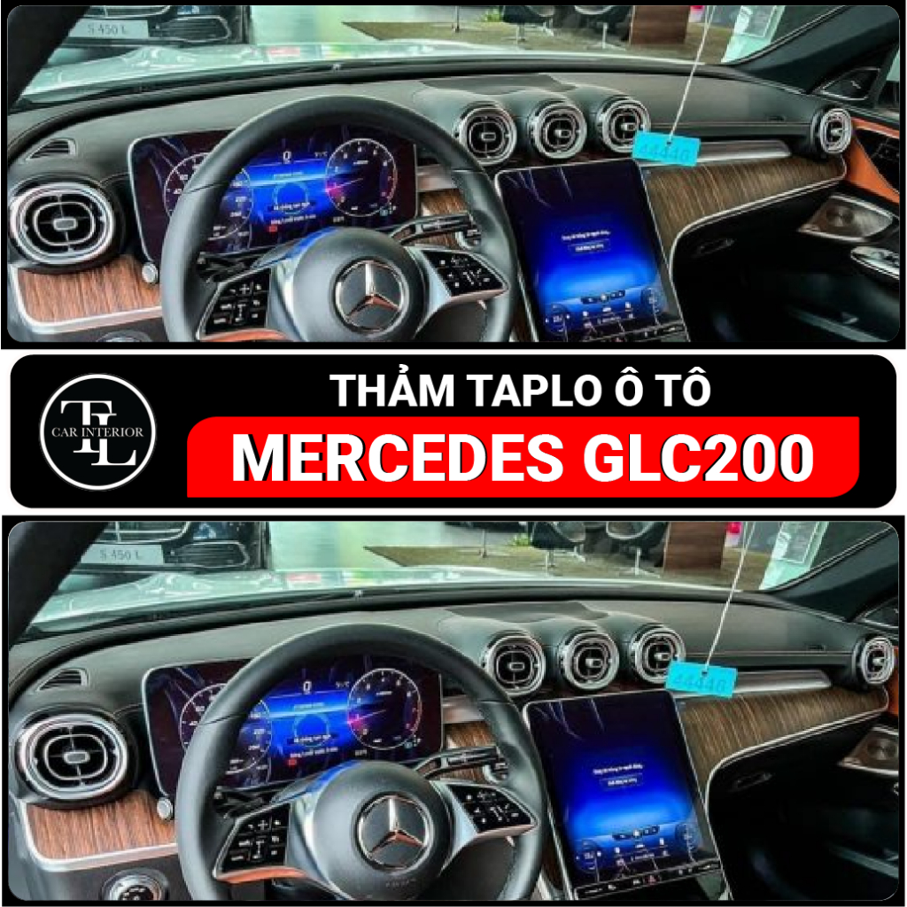 Thảm phủ taplo MERCEDES GLC 200 nhung lông cừu, da carbon, da fiber cao cấp, TL Auto