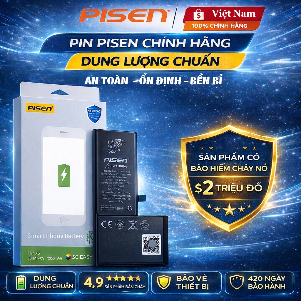 [Hỏa tốc] Pin Pisen Chuẩn Gốc - Pisen Việt Nam Bảo Hành 420 Ngày