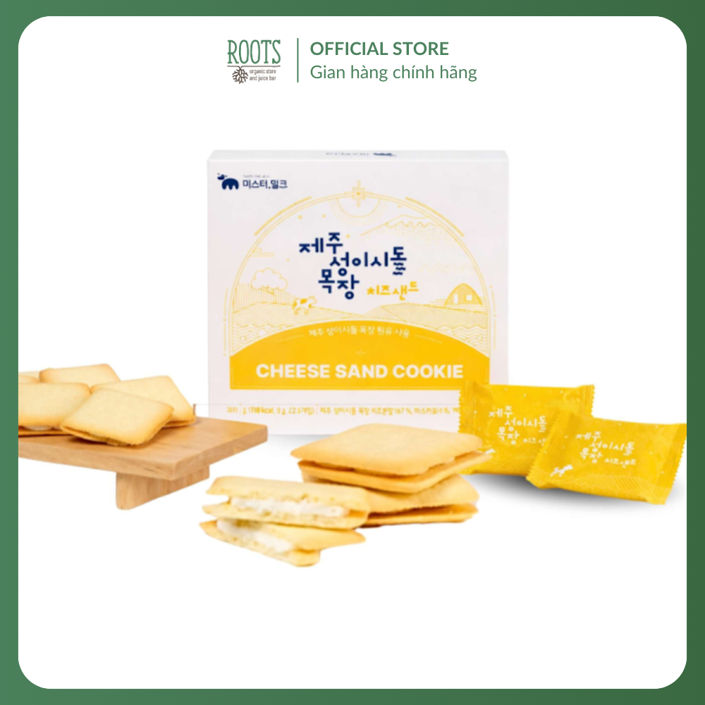 (Ship hỏa tốc) MR MILK - Bánh Quy Kẹp Kem Phô Mai Đảo Jeju, Cheese Sand Cookie (90g)