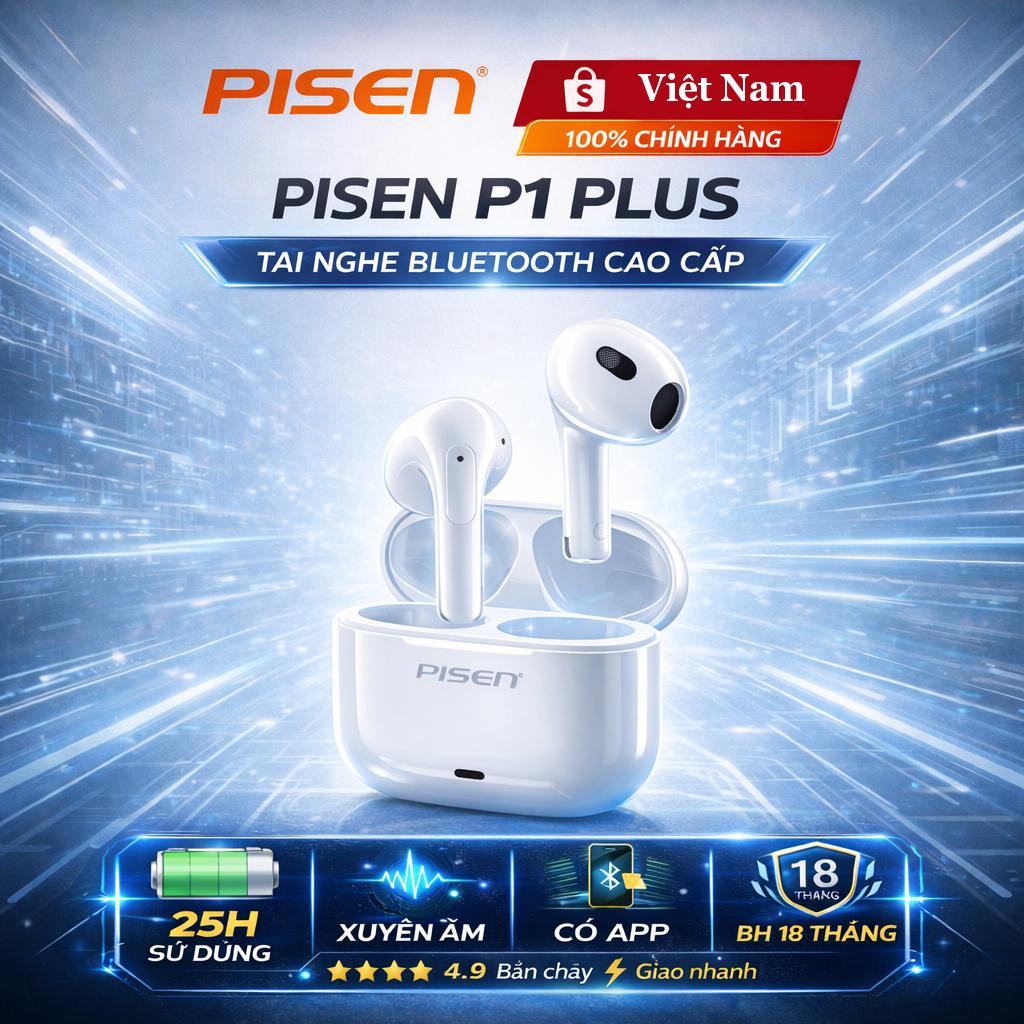 Tai nghe không dây PISEN True Wireless Buds P1,  Màu Trắng - Bluetooth 5.3 Bảo hành 24 tháng | BigBuy360 - bigbuy360.vn