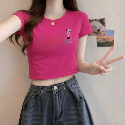 Áo Croptop nữ NA02 in Minnie chất liệu thun cotton mềm mịn Loza CR8533