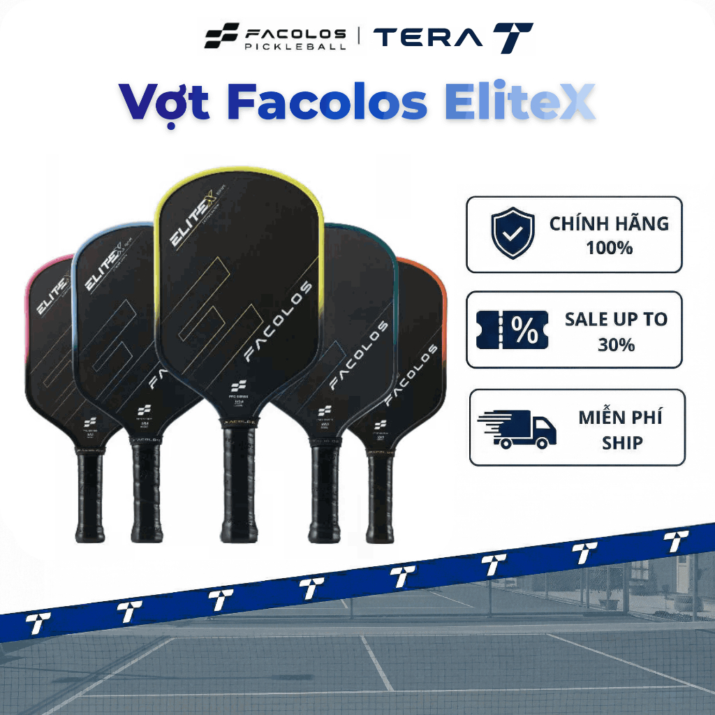 VỢT FACOLOS ELITE X PRO SERIES - Phiên bản mới cùng combo Quà Tặng Kèm Siêu Hấp Dẫn, CHÍNH HÃNG FACO