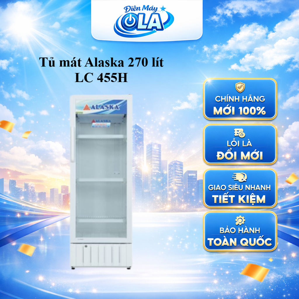 LC 455H - Tủ Mát Alaska 270 lít LC 455H KHÔNG INVERTER - BẢO HÀNH CHÍNH HÃNG