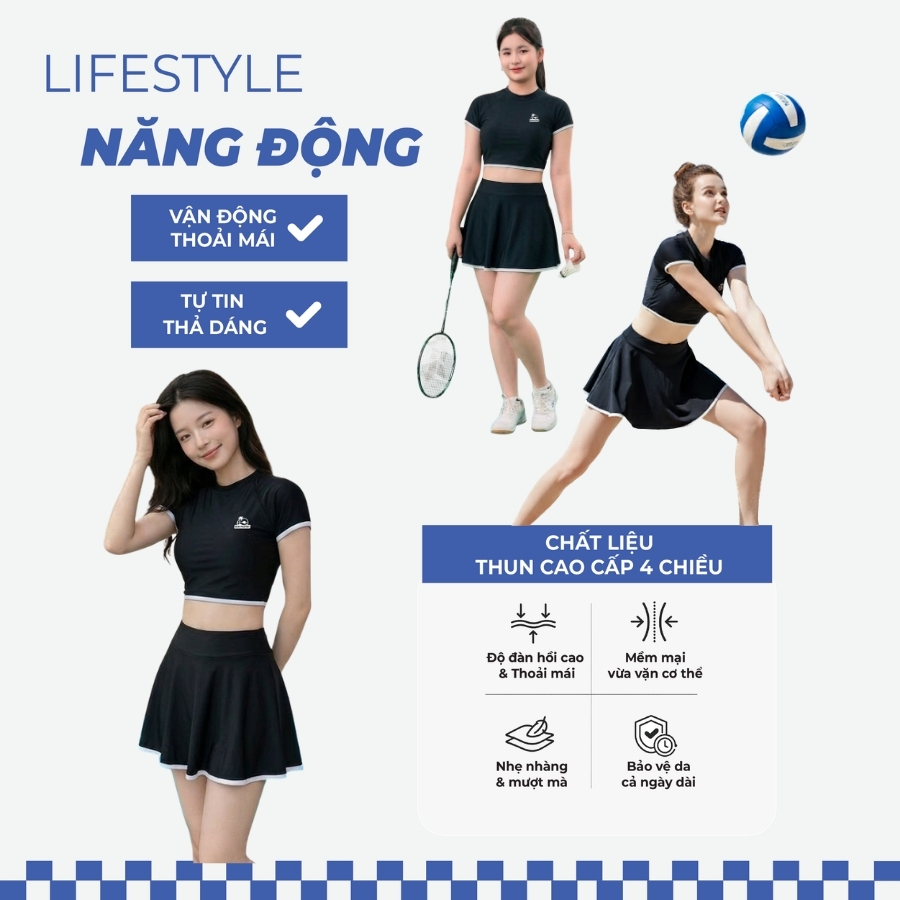 Bộ bikini nữ croptop ôm dáng năng động đi dã ngoại - Bikini Passport - BS1012_BL | BigBuy360 - bigbuy360.vn