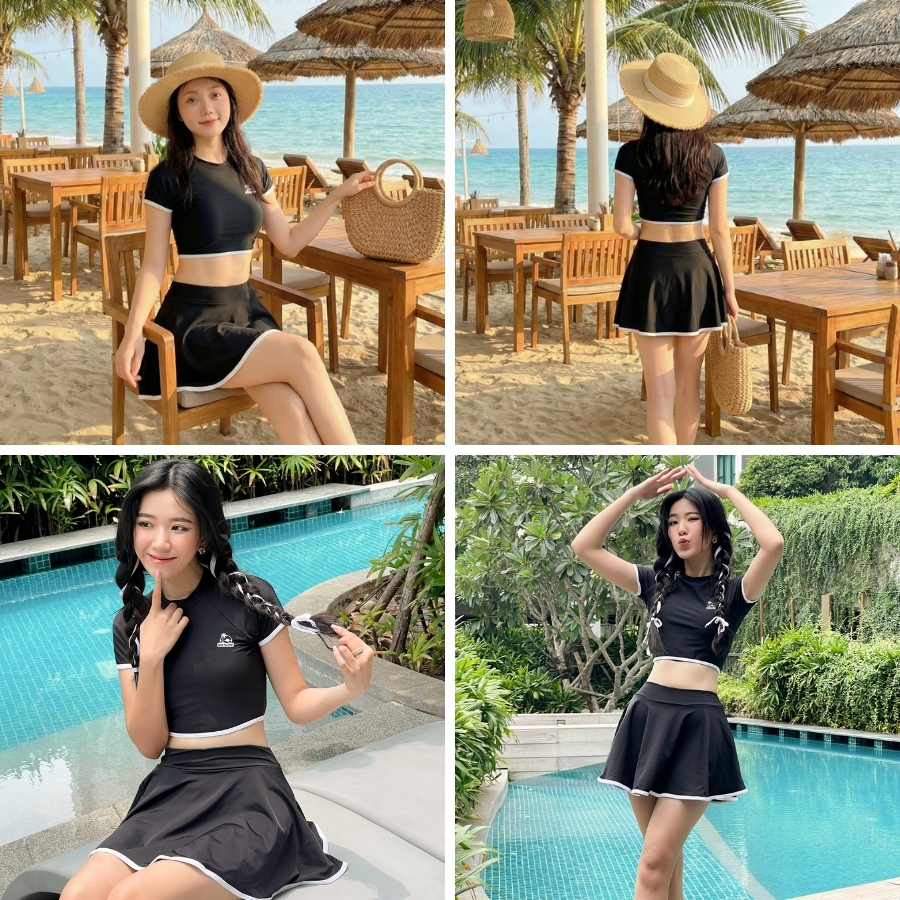 Bộ bikini nữ croptop ôm dáng năng động đi dã ngoại - Bikini Passport - BS1012_BL | BigBuy360 - bigbuy360.vn