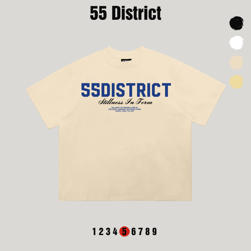 Áo Thun Boxy 55DISTRICT, Áo Phông Form Rộng Nam Nữ Streetwear Chất Cotton Thoáng Mát 55 District D08