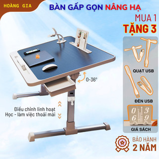 Bàn Laptop Gấp Gọn Chỉnh Mặt Nghiêng Phẳng Cho Sinh Viên, Bàn Gấp Nâng Hạ Đa Năng Học Tập, Làm Việc Tại Nhà