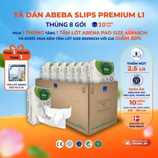 Tã dán người lớn abena slip premium size l1 siêu thấm hút 2.5l dùng ban đêm từ đan mạch gói 10 miếng