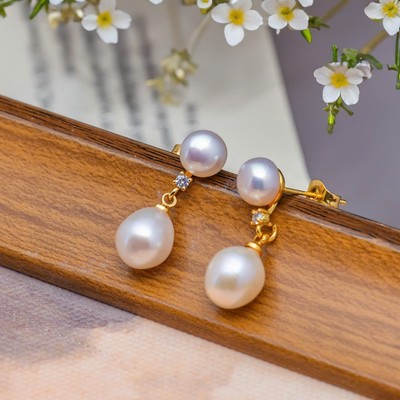 Bông Tai Ngọc Trai Giọt Dáng Xinh Xắn, Thời Trang, Hiện Đại - Ngọc Trai Trường Thịnh