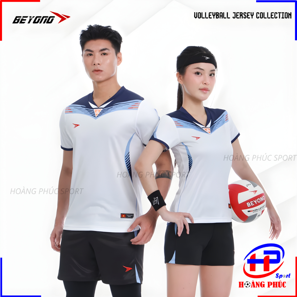 Bộ bóng chuyền Beyono King II nam nữ cao cấp thun mè co giãn thoáng khí, đồ bóng chuyền thi đấu tập 