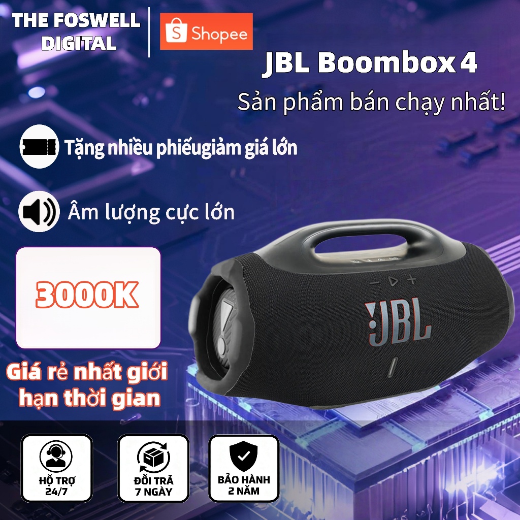 Loa bluetooth JBL Boombox 4( Hàng chính hãng bảo hành 12 tháng,Âm lượng cực lớn)