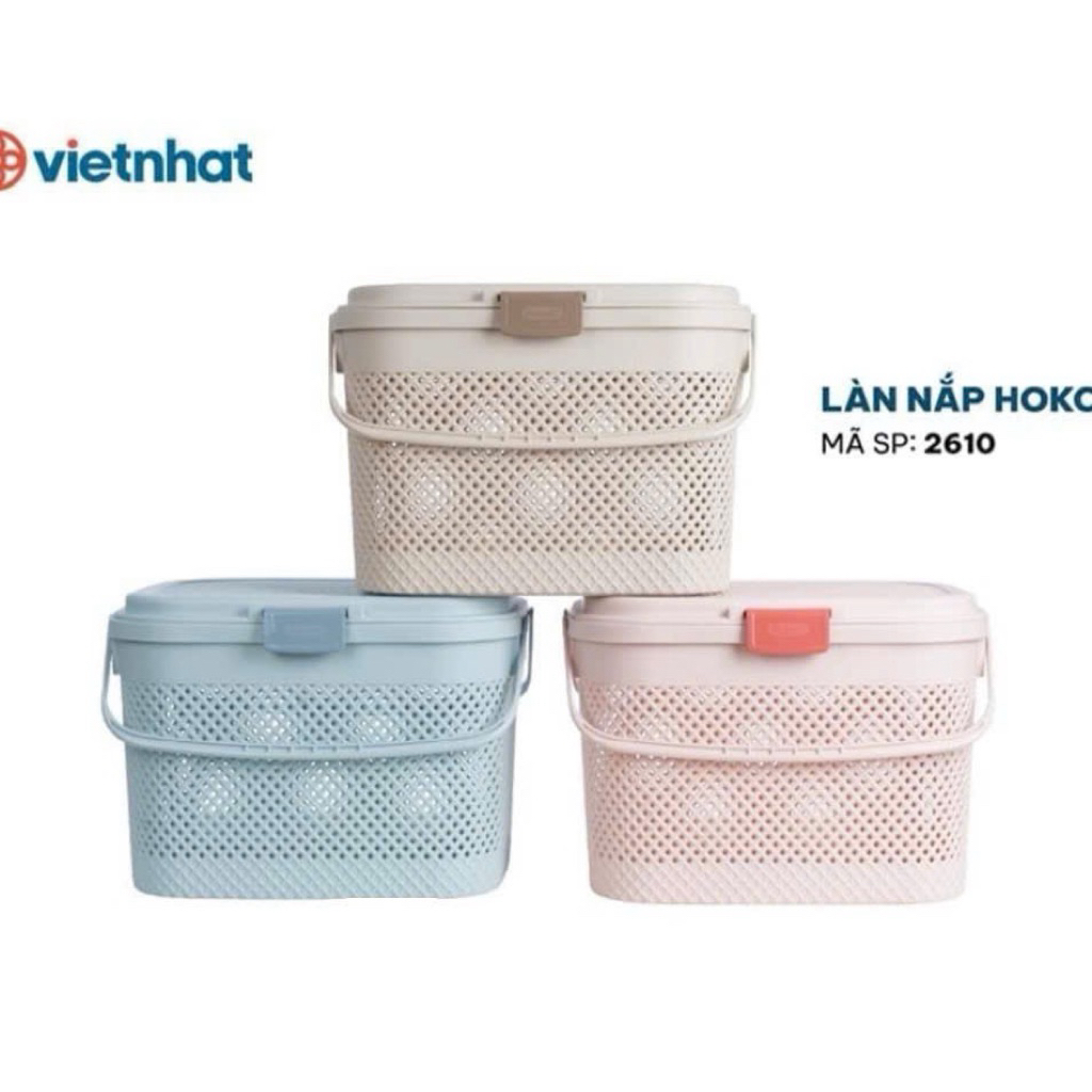 Làn đi sinh có nắp 2610 việt nhật, mang đi du lịch hoặc đựng đồ đựng quần áo,đồ chơi,làn có quai có 