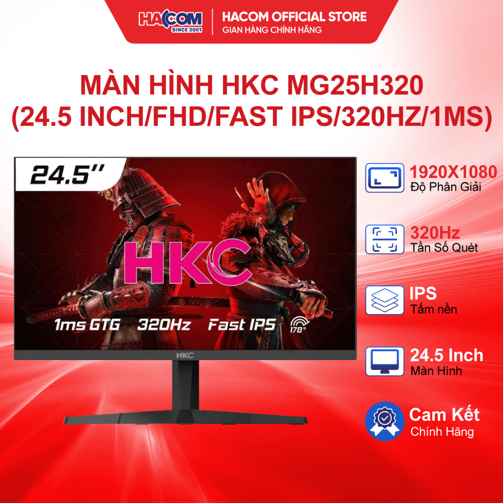 Màn Hình HKC MG25H320 (24.5 inch/FHD/Fast IPS/320Hz/1ms) - Bảo Hành 24 Tháng HACOM PC