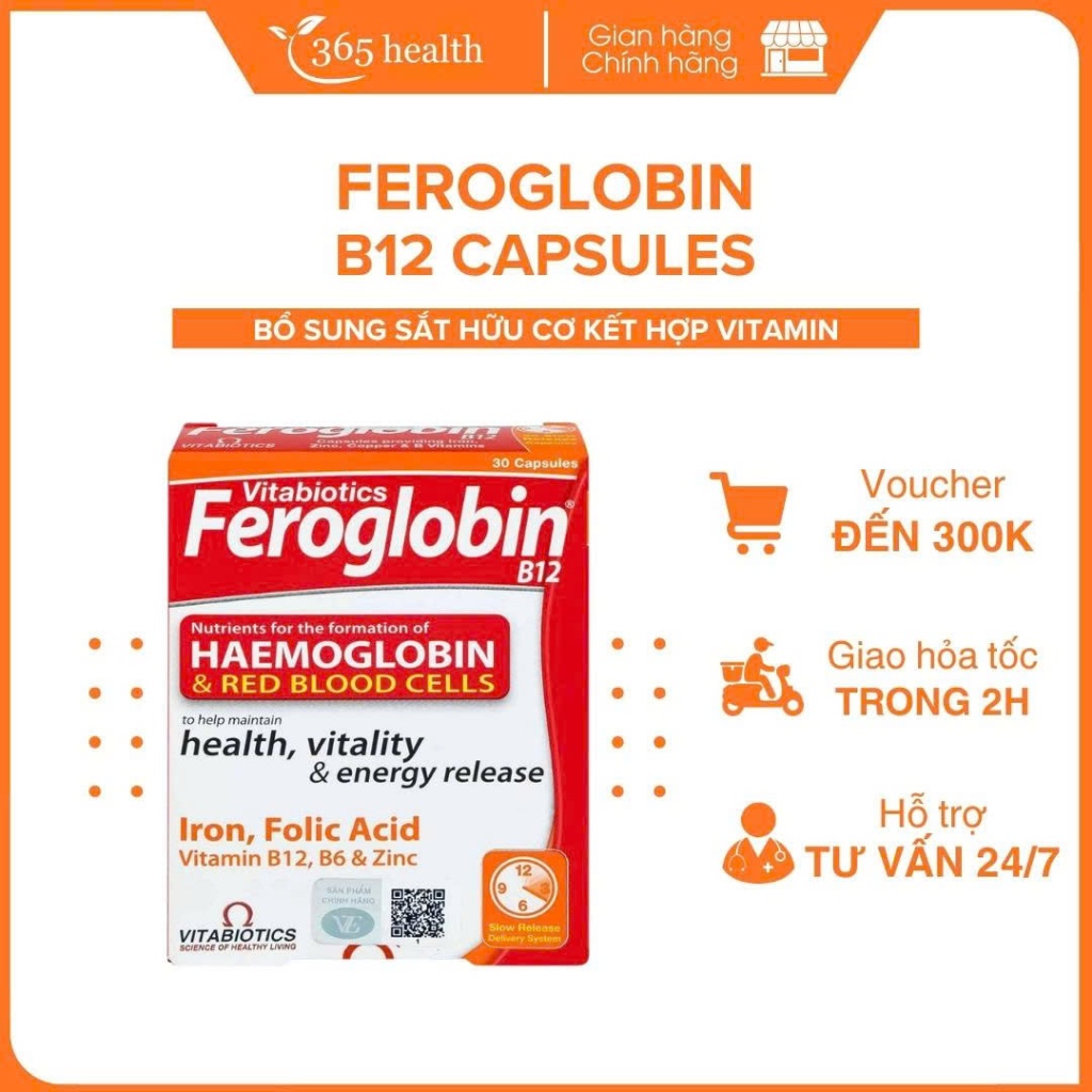 Viên sắt cho bà bầu Feroglobin B12- viên sắt hữu cơ bổ sung sắt, bổ máu cho bà bầu và người lớn