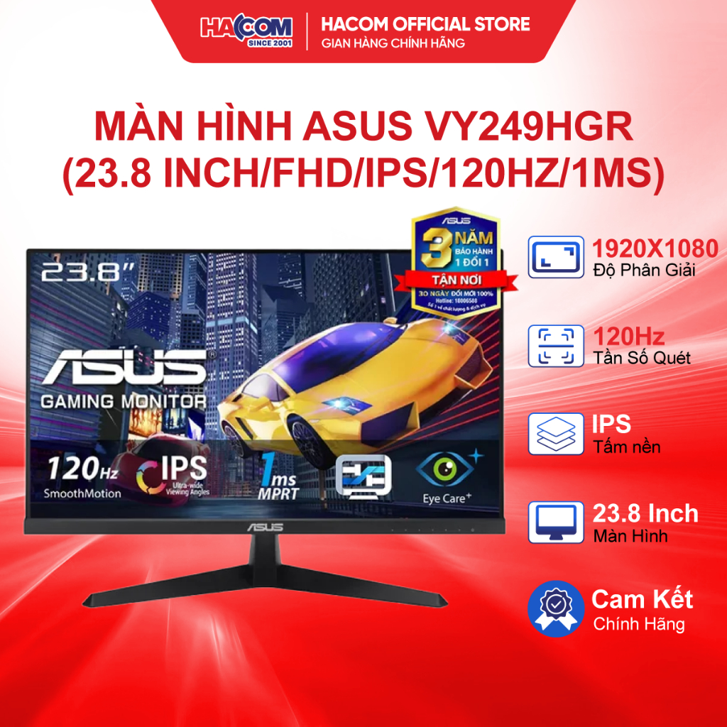 Màn Hình ASUS VY249HGR (23.8 inch/FHD/IPS/120Hz/1ms) - BH 36 Tháng HACOM PC