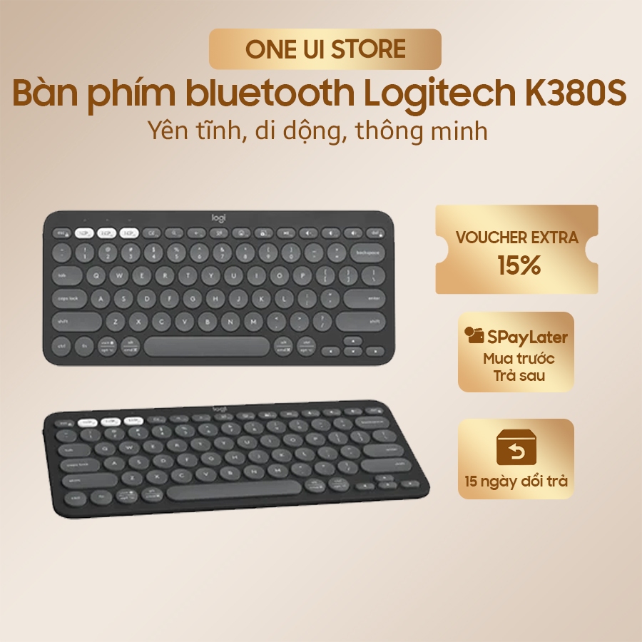 Bàn phím bluetooth Logitech K380S  Yên tĩnh, di dộng, thông minh | ONE UI STORE [hỏa ốc]