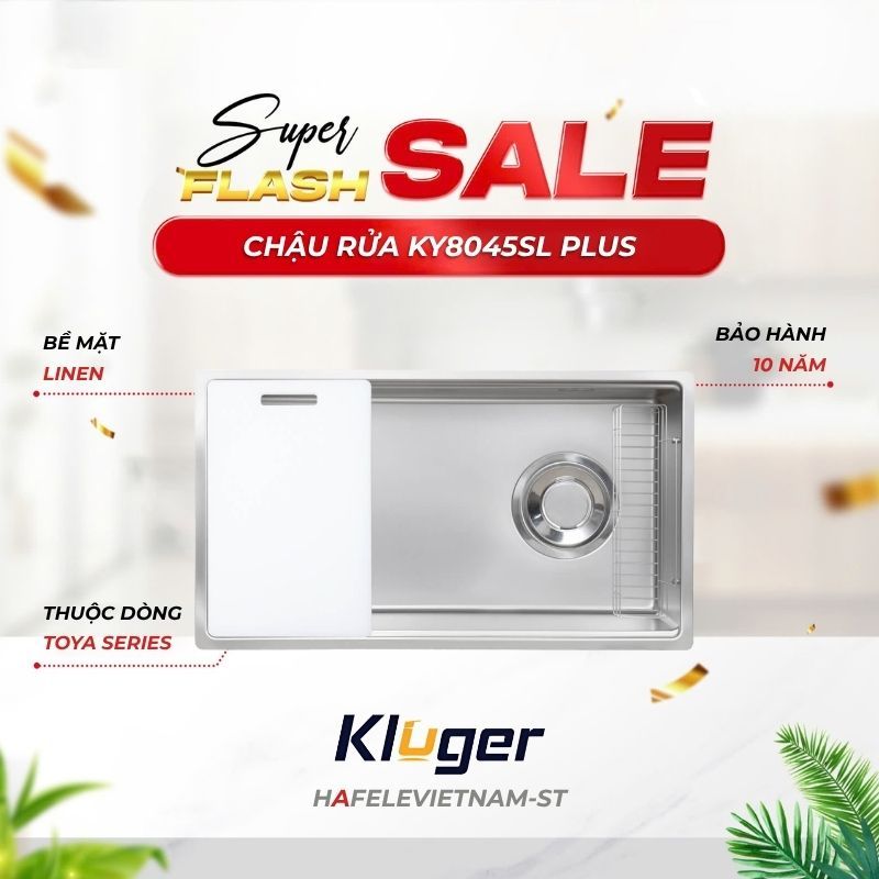 [BẢO HÀNH 10 NĂM + TẶNG VÒI RỬA] Chậu rửa chén Kluger KY8045SL Plus – Chậu Rửa Chén Cao Cấp