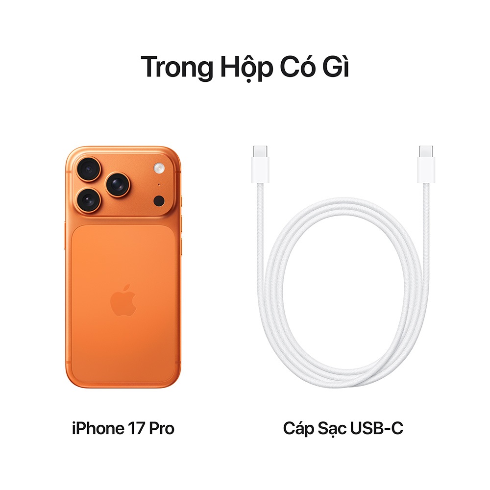 Điện thoại Apple iPhone 17 Pro 256GB (Chip A19 Pro | RAM 12GB | Pin 4252 mAh | Màn hình 6.3" 120Hz) | BigBuy360 - bigbuy360.vn