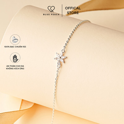 Lắc Tay Bạc 925 Blue Peach LT Hoa 6 Cánh Đá - LT1084
