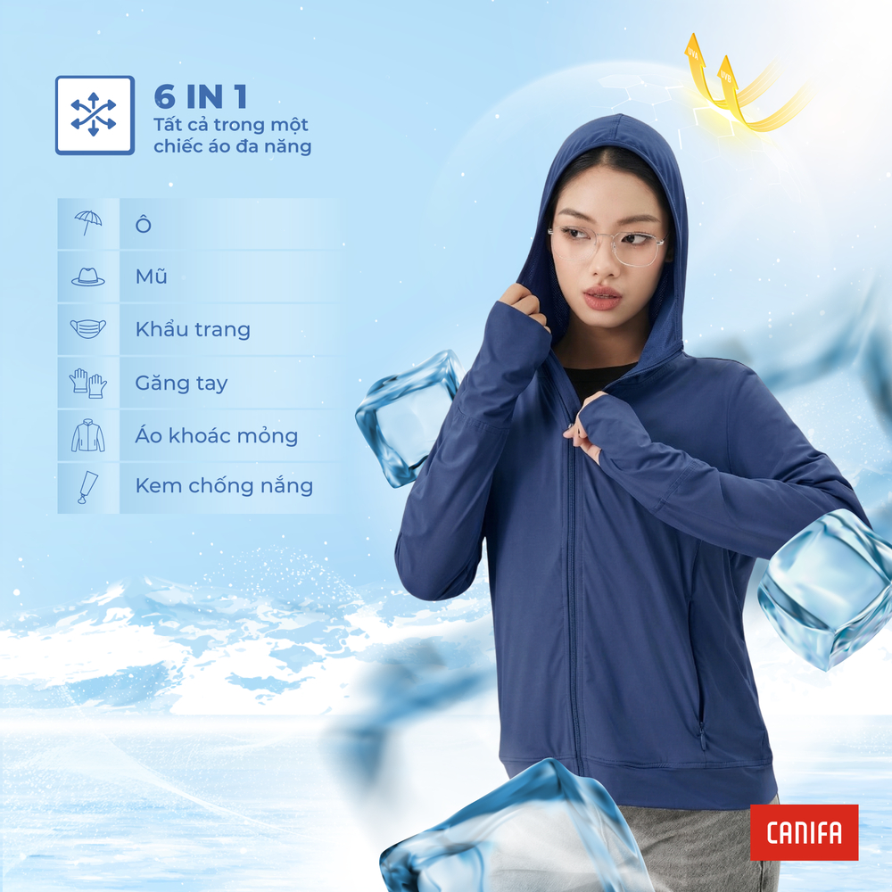 Áo chống nắng nữ CANIFA mát lạnh thoáng khí chống 98% UV bản cải tiến 2026 6OT26S002 | BigBuy360 - bigbuy360.vn