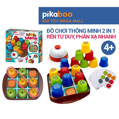 Đồ chơi thông minh xếp cốc phản xạ nhanh Pikaboo, đồ chơi Steam thông minh 2in1 cực hot