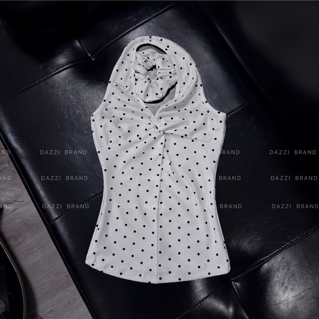 [TẶNG SCRUNCHIES] Áo yếm cổ V xoắn ôm body chất cotton mịn mùa hè Dazzi women A034 | BigBuy360 - bigbuy360.vn