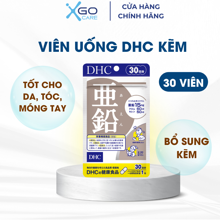 Viên uống DHC bổ sung kẽm 30 ngày 15 ngày bổ sung kẽm DHC ZINC hỗ trợ giảm mụn đẹp da tăng cường thể