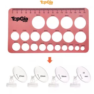 Thước Đo Size Ti Topgiakids 10–30mm, Bảng Đo Ti Chính Xác, Dụng Cụ Chọn Phễu Hút Sữa / Miếng Che Ti
