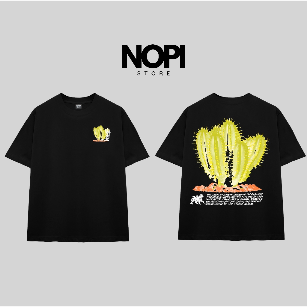 ÁO THUN STU CACTUS FORM RỘNG NAM NỮ UNISEX VẢI COTTON CAO CẤP 280GSM THOÁNG MÁT - NOPI STORE