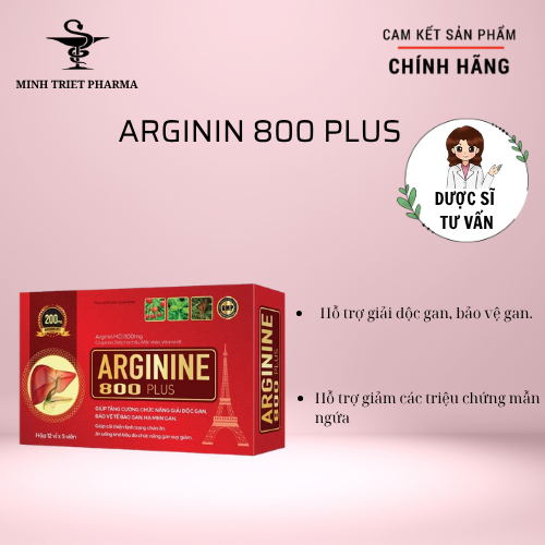 ARGININ 800 PLUS - Hỗ trợ giải độc gan, giảm các triệu chứng mẫn ngứa.