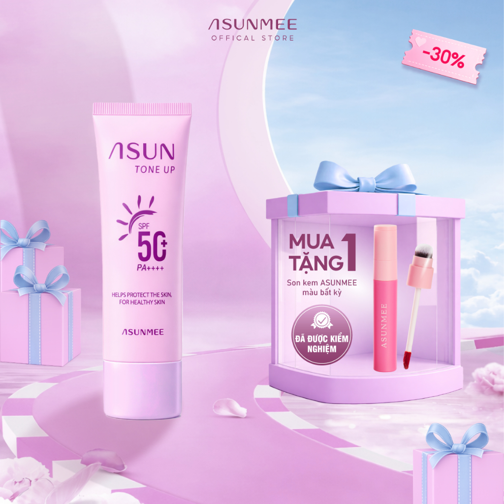 Kem Chống Nắng ASUN SPF50+ PA++++ Nâng Tone Trắng Hồng Tự Nhiên – Kiềm Dầu, Dưỡng Ẩm, Bảo Vệ Da Toàn