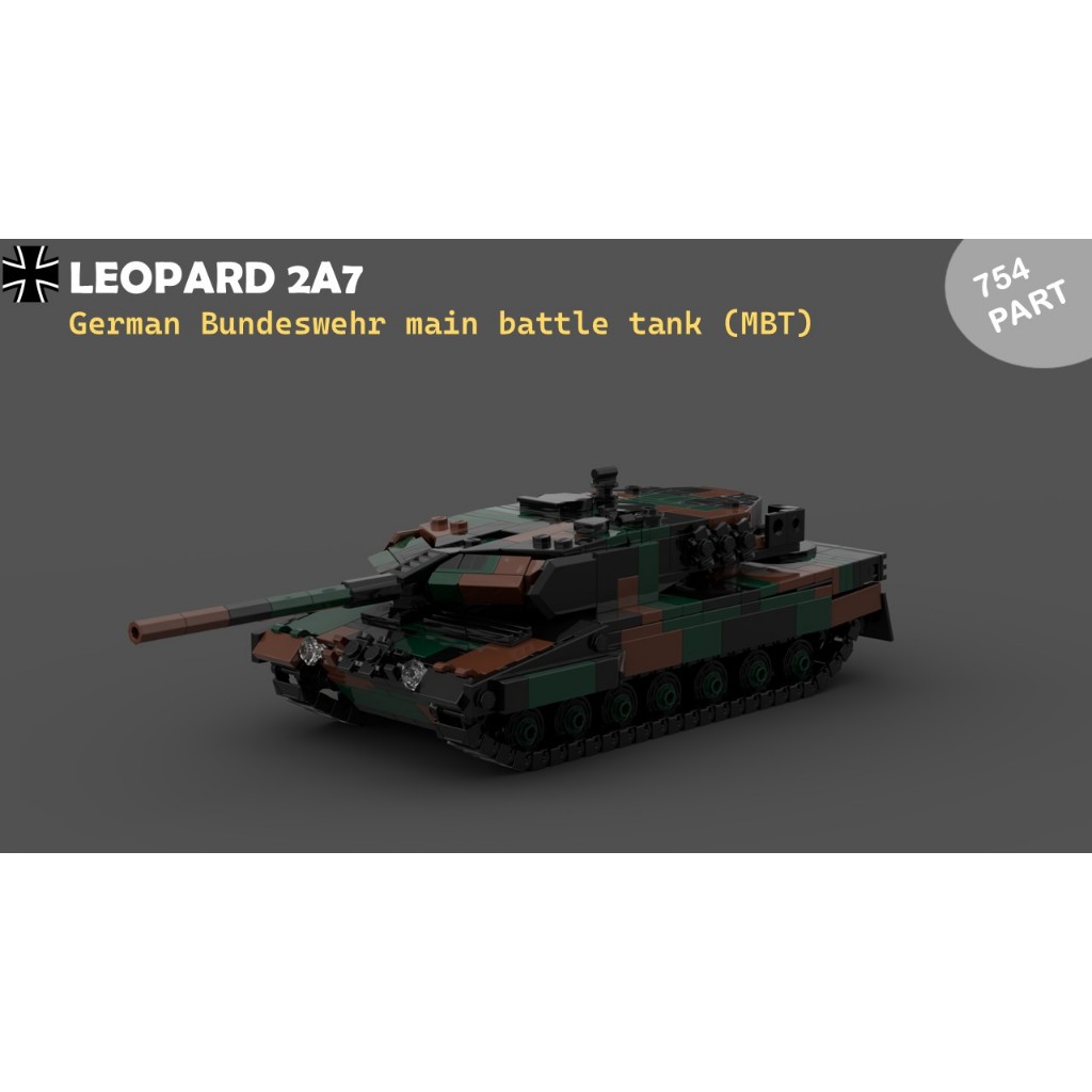 Đồ chơi lắp ráp MOC xe MBT Leopard 2A7 , đồ chơi mô hình lắp ráp leopard 2a có tem dán